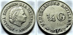 Juliana of Netherlands - ¼ Gulden 1963 Nederlandse Antillen, Curaçao