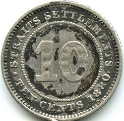 Victoria - 10 Cents 1880 H - Straits Settlements, Malaysia