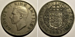 George VI - Half Crown 1947 - New Zealand