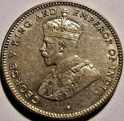 George V - 25 Cents 1920 - British Ceylon