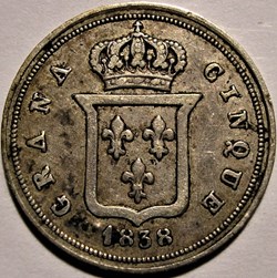 1838 Royaume de Naples, 5 Grana / Mezzo Carlino - Ferdinando II (ex.2)