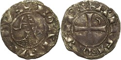 Bohemond III - Denier à la Tête Casquée - Principauté d'Antioche
