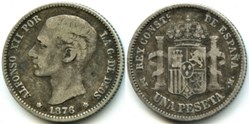 1876 - 1 Peseta - Alfonso XII de España
