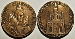1794 HalfPenny - Elizabeth I, Chichester, Sussex, England (ex.2)