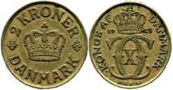 Christian X Denmark - 2 Kroner 1925