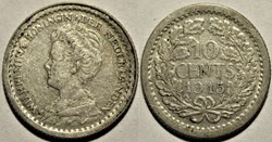 Wilhelmina of Nederland - 10 Cents 1915
