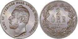 Sweden - Karl XV - 2 Öre 1861