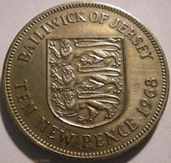 States of Jersey - Ten New Pence 1968 - Elizabeth II of UK