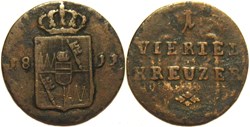1/4 Kreuzer, 1811 Grand Duchy of Würzburg - Ferdinand III