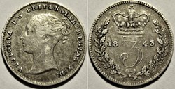 Victoria - 3 Pence 1843 - Kingdom of Great Britain