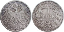 Wilhelm II - 1 Mark 1906, Stuttgart - German Empire