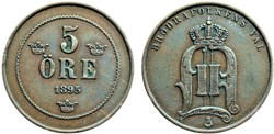 Sweden - Oskar II - 5 Öre 1895
