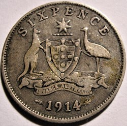 George V - Six Pence 1914 - Australia