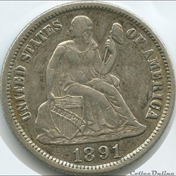 1891 s Dime / 10 Cents