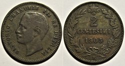1905 Regno d'Italia, 2 Centesimi, Roma - Vittorio Emanuele III