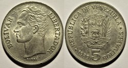 Venezuela - 5 Bolívares 1989 (variety) - Die Crack