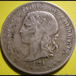 2 Decimos 1874 Medellin