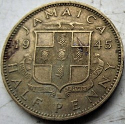 George VI - Half Penny 1945 - Jamaica