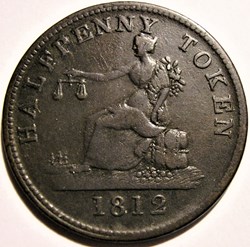 George III - HalfPenny Token 1812 - Tiffin's commerce (ex.2)