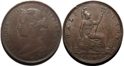 Victoria - Half Penny 1861/81 - Great Britain (Overdate)