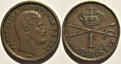 Frederik VII Denmark - 1 Rigsbankskilling 1853
