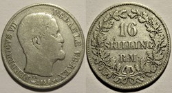 Frederik VII Denmark - 16 Skilling Rigsmønt 1856
