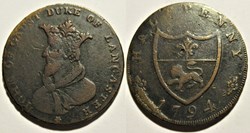 1794 Lancaster - HalfPenny - John of Gaunt - Filling error