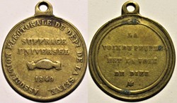 Médaillette du Suffrage Universelle, 1849, Seconde République
