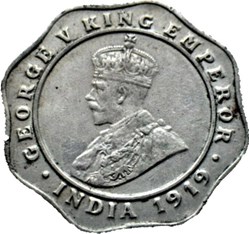 George V - 4 Annas 1919 Calcutta - British India