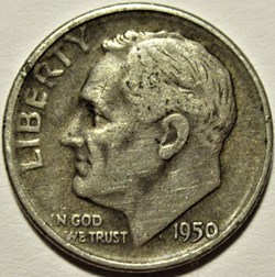 1950 Denver Dime