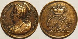 Caroline of Brunswick, Queen Consort ca.1821 Medal - Great Britain