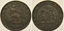 1870 - 1 Centimo - Gobierno Provisional