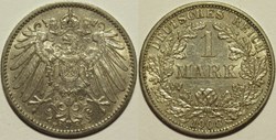 Wilhelm II - 1 Mark 1908, Stuttgart - German Empire