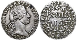 1794 Royaume de Sardaigne, 15 Soldi - Victor-Amédée III de Savoie