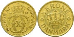 Christian X Denmark - ½ Krone 1925