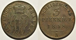 Principality of Schaumburg-Lippe - 3 Pfennige 1858