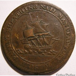 1811 HalfPenny Patent Sheathing Nail Manufactory - Bristol