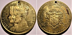 George VI & Elizabeth - 1937 Coronation Gilt Medal of Loughborough, UK