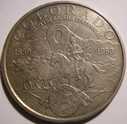 1959 Colorado "Rush to the Rockies" Centennial. Official Medal