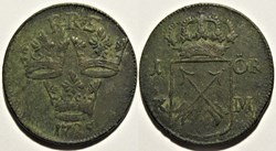 Sweden, King Fredrik I - 1 Öre 1725 Stockholm