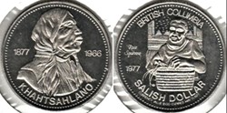 Salish Trade Dollar Token 1977 Rose Sparrow - British Colombia