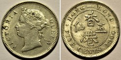 Victoria - 5 Cents 1900 - Hong-Kong