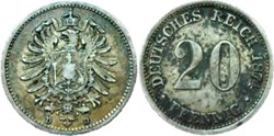 Wilhelm I - 20 Pfennige 1874, München - German Empire