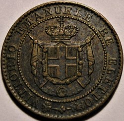 1859 Province Unite del Centro Italia, 1 Centesimo - Vittorio Emanuele of Sardinia