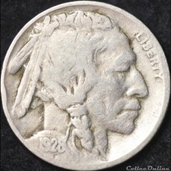 1928 Denver 5 Cents - Variety Repunched Mint