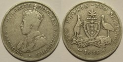 George V - One Florin 1936 Melbourne - Australia