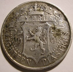 Victoria - 18 Piastres 1901 - Cyprus