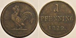Free City of Frankfurt - 1 JudenPfennig 1822