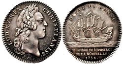 Louis XV - 1754, Jeton de la Chambre de Commerce de La Rochelle