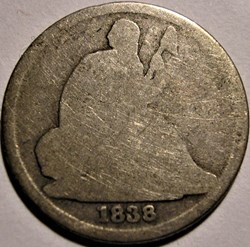 1838 o Dime / 10 Cents